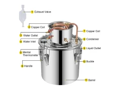 Destilador de Álcool SucceBuy, 36 L, Fabricação de Whisky, Bomba de Água, para Organizar Reuniões Familiares e Festividades Festivas^ New