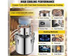 Destilador de Álcool SucceBuy 12.5 L, Kit Moonshine Still, Destilaria de Whisky com Bomba d'Água* Hot