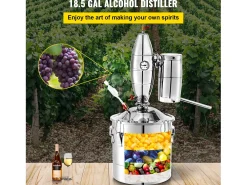 Destilador de Álcool SucceBuy 70L, Alambique Moonshine, Caldeira de Vinho para uso Doméstico^ Clearance
