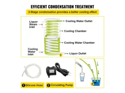 New Destilador de Álcool SucceBuy Alambique 30 L Inox Kit de Fabricação Caseira, Destilador de Moonshine em Aço Inoxidável, Kit de Cerveja Artesanal Caseira Acessório Vinho E Bar