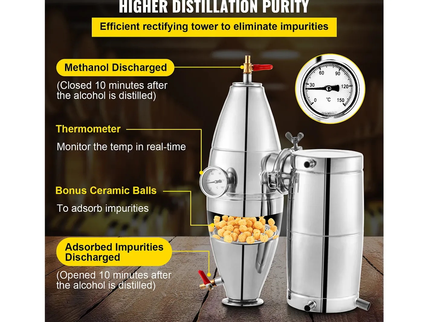 Destilador de Álcool SucceBuy 50L Destilador de Água e Álcool Moonshine Still, Prata^ Sale