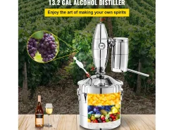 Destilador de Álcool SucceBuy 50L Destilador de Água e Álcool Moonshine Still, Prata^ Sale