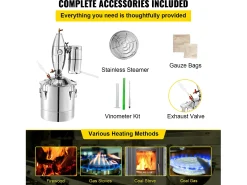 Destilador de Álcool SucceBuy 50L Destilador de Água e Álcool Moonshine Still, Prata^ Sale