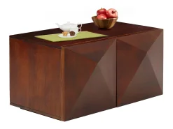 Diamond | Mesa de centro com 2 portas em madeira de manga castanha*Loft24 Outlet