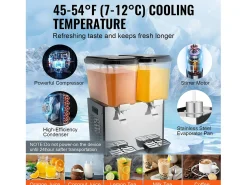 Acessório Vinho E Bar*Distribuidor de Bebidas Comercial SucceBuy 18L x 2 Reservatórios, 370W, Distribuidor de Bebidas Frias para Festas