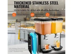 Acessório Vinho E Bar*Distribuidor de Bebidas Comercial SucceBuy 18L x 2 Reservatórios, 370W, Distribuidor de Bebidas Frias para Festas