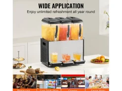 Distribuidor de Bebidas Comerciais SucceBuy 12 L x 3 Reservatórios, Distribuidor de Bebidas Geladas e Sucos Frios^ Outlet