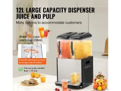 Discount Distribuidor de Bebidas Comerciais SucceBuy 12 L x 2 Reservatórios, Distribuidor de Bebidas Geladas e Sucos Frios Acessório Vinho E Bar