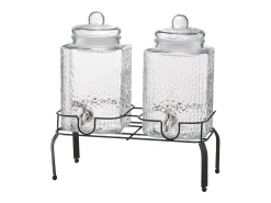 Distribuidor de Bebidas SucceBuy, Grande Capacidade de 5,5 L, 2 Unidades, Fonte de Água em Vidro, Distribuição de Água, Sumo, Limonada, Chá Gelado, para Café^ Best