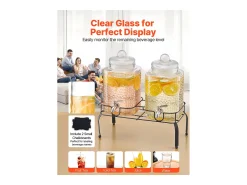 Distribuidor de Bebidas SucceBuy, Grande Capacidade de 5,5 L, 2 Unidades, Fonte de Água em Vidro, Distribuição de Água, Sumo, Limonada, Chá Gelado, para Café^ Best