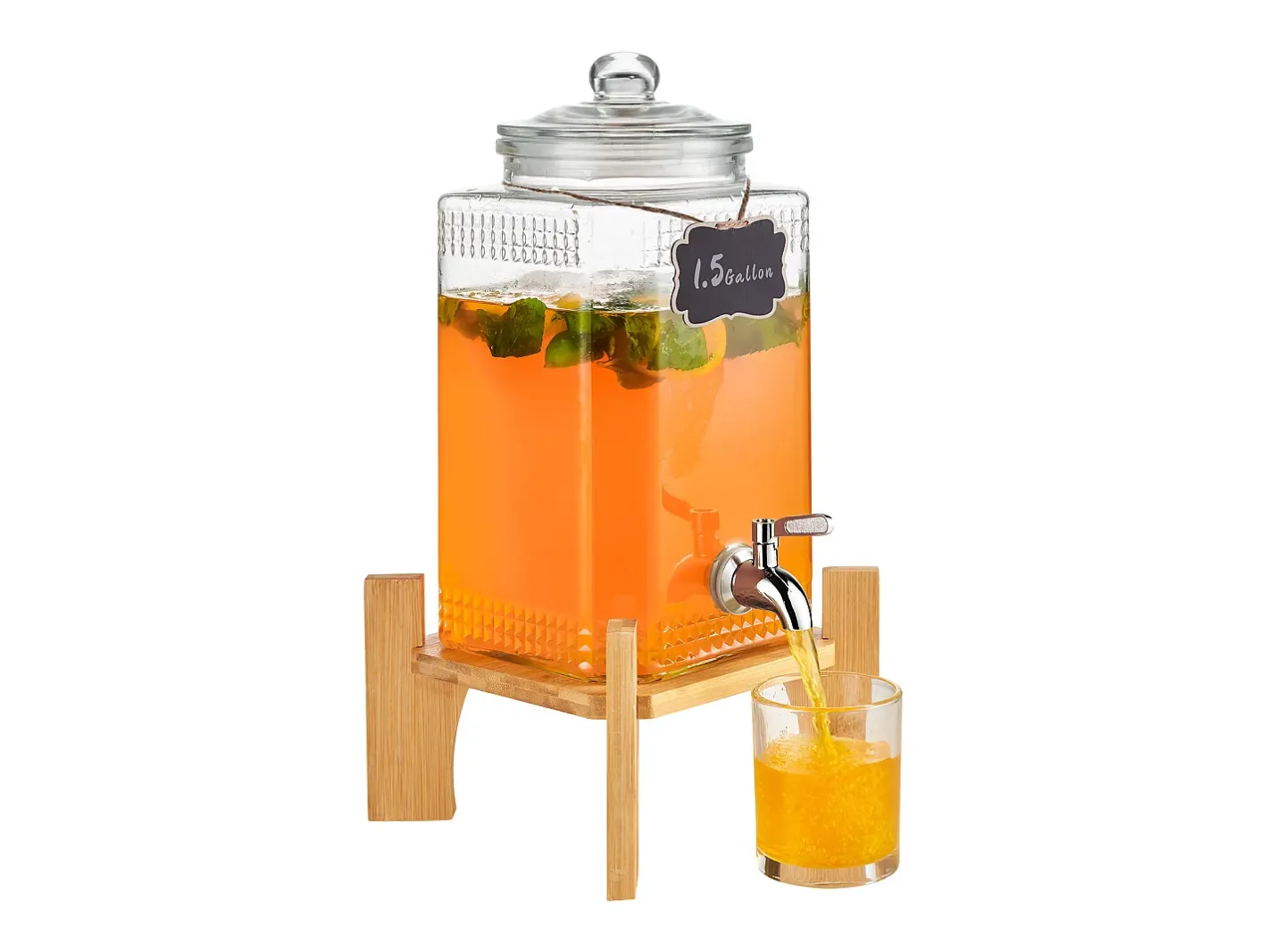 Acessório Vinho E Bar*Distribuidor de Bebidas SucceBuy Dispensador de Bebidas em Vidro para Festas de 5,5 L com Suporte