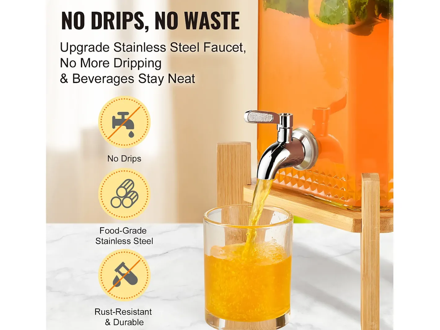 Acessório Vinho E Bar*Distribuidor de Bebidas SucceBuy Dispensador de Bebidas em Vidro para Festas de 5,5 L com Suporte