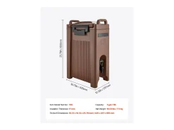 Discount Distribuidor de Bebidas SucceBuy Isotérmico 19 L, Fonte de Água Quente e Fria Não Elétrica com Torneira and Alça, Recipiente Isotérmico Acessório Vinho E Bar