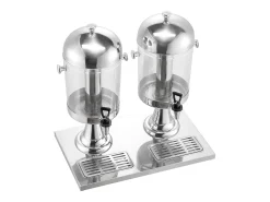 Acessório Vinho E Bar*Distribuidor de Bebidas SucceBuy, Capacidade 2x 8 L, Fonte de Água em Aço Inoxidável e Plástico, Distribuição de Sumo, Limonada, Chá Gelado, Café Prateado
