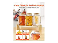 Distribuidor de Bebidas SucceBuy, Capacidade de 3,8 L, 3 Unidades, Fonte de Água em Vidro, Distribuição de Água, Sumo, Limonada, Chá Gelado, para Café^ Sale