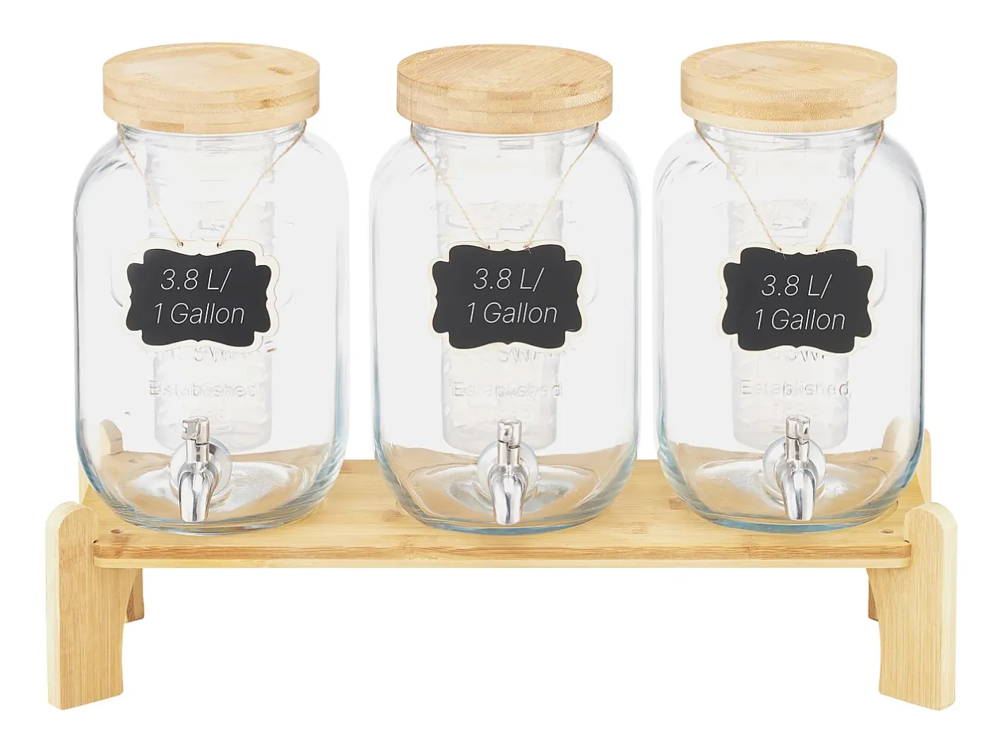 Distribuidor de Bebidas SucceBuy, Capacidade de 3,8 L, 3 Unidades, Fonte de Água em Vidro, Distribuição de Água, Sumo, Limonada, Chá Gelado, para Café^ Sale