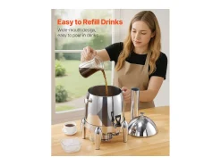 Distribuidor de Bebidas SucceBuy, 12 L, Fonte de Água Quente e Fria em Aço Inoxidável, Distribuição de Chá, para Café^ Clearance
