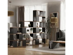Vicco Prateleira*Divisória de ambiente carvalho antracite/goldkraft 60x24x94 eneos Cinza antracite