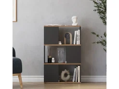 Vicco Prateleira*Divisória de ambiente carvalho antracite/goldkraft 60x24x94 eneos Cinza antracite
