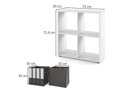 Vicco Prateleira*Divisória de sala 72.6x29x72 tetra Branco