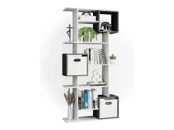 Vicco Prateleira*Divisória de sala branco/antracite 92x29x187.7 cube Cinza antracite