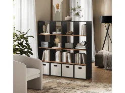 Vicco Prateleira*Divisória de sala carvalho antracite/goldkraft 142.4x29x143 karree Cinza antracite