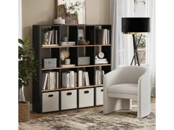 Vicco Prateleira*Divisória de sala carvalho antracite/goldkraft 142.4x29x143 karree Cinza antracite