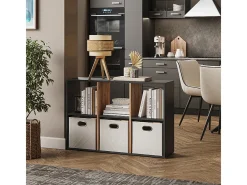 Vicco Prateleira*Divisória de sala carvalho antracite/goldkraft 72x29x107.8 karree Cinza antracite