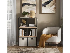 Vicco Prateleira*Divisória de sala carvalho antracite/goldkraft 72x29x107.8 karree Cinza antracite