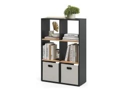 Vicco Prateleira*Divisória de sala carvalho antracite/goldkraft 72x29x107.8 karree Cinza antracite