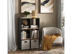 Vicco Prateleira*Divisória de sala carvalho antracite/goldkraft 72x29x107.8 karree Cinza antracite
