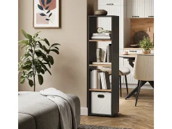 Vicco Prateleira*Divisória de sala carvalho antracite/goldkraft 36.8x33.8x144.9 ludus Cinza antracite