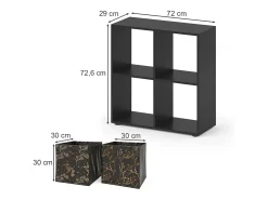 Vicco Prateleira*Divisória de sala 72.6x29x72 tetra Preto