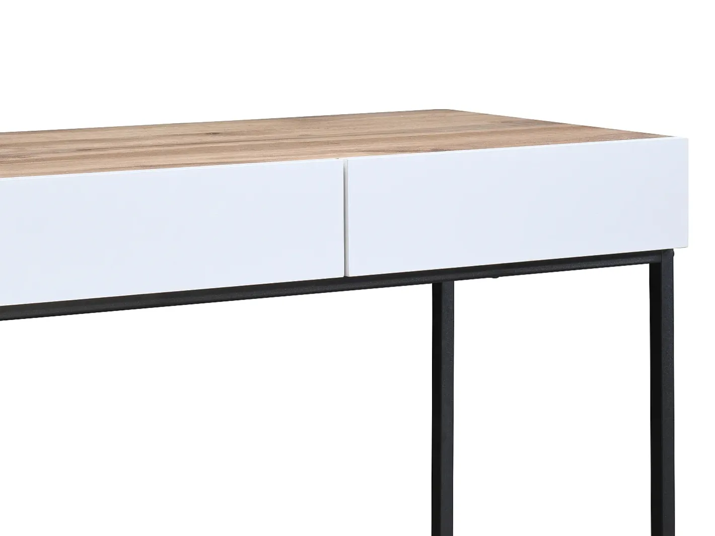 Escrivaninha console com 2 gavetas, branca e natural - CEVANIA^Vente-unique Online