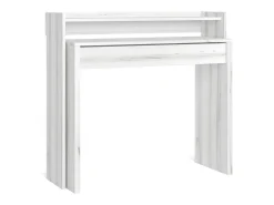 Skraut Home Consola*Escrivaninha Extensível, 99x90x35cm, retrátil, Mesa de Computador, veado Branco