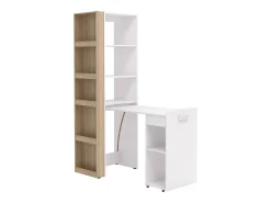 Escrivaninha modular TUPELIO com 10 nichos, nas cores natural e branca -^Vente-unique Hot