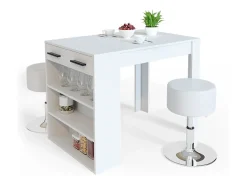 Vicco Móvel De Bar*Esstisch-Set 67x100x77.5 repose Branco