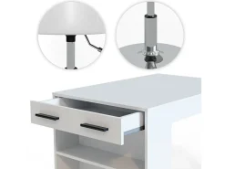 Vicco Móvel De Bar*Esstisch-Set 67x100x77.5 repose Branco