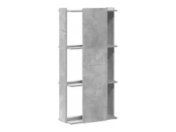 vidaxl Biblioteca*Estante 3 camadas betão 60x30x120cm madeira trabalhada Cinzento