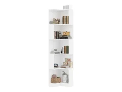 Discount Estante 63,5×45×175 cm - fita LED com mudança de cor - 5 níveis de armazenamento - design de canto - Biblioteca