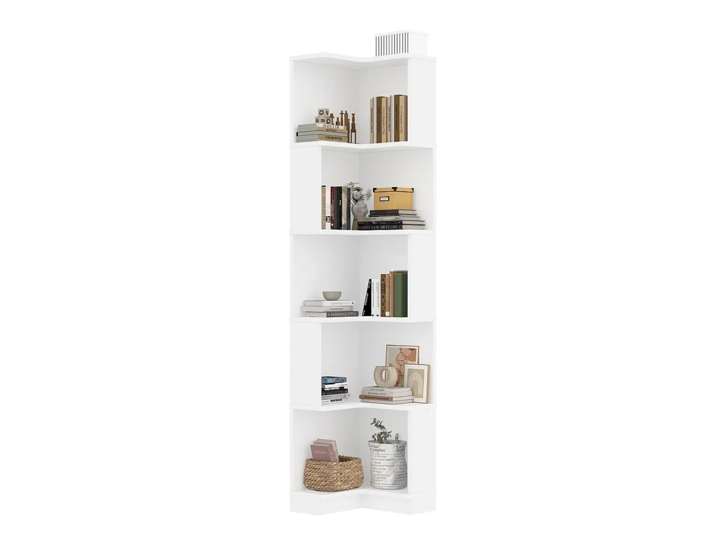 Discount Estante 63,5×45×175 cm - fita LED com mudança de cor - 5 níveis de armazenamento - design de canto - Biblioteca