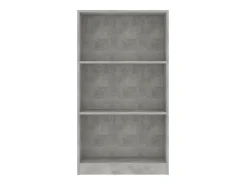 Clearance Estante 3 pratele. 60x24x109cm madeira processada cinza cimento Vitrina