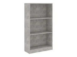 Clearance Estante 3 pratele. 60x24x109cm madeira processada cinza cimento Vitrina