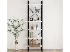 vidaxl Vitrina*Estante alta 80x30x210 cm madeira de pinho maciça branco Castanho