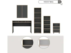 Vicco Prateleira*Estante antracite 40x30x140 tetrix Cinza antracite