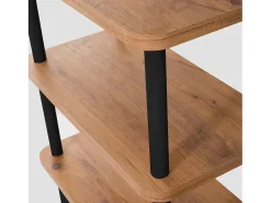 Concept-Usine Prateleira*Estante baixo design SOFIE 180 cm madeira natural e pés pretos, 3 prateleiras melaminadas, montagem sem ferramentas Natural claro