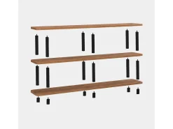 Concept-Usine Prateleira*Estante baixo design SOFIE 180 cm madeira natural e pés pretos, 3 prateleiras melaminadas, montagem sem ferramentas Natural claro
