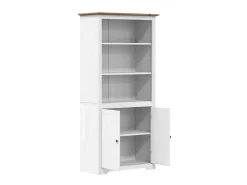 Biblioteca*Estante BODO 82x40x173 cm madeira pinho maciça branco/ PT652511 Castanho