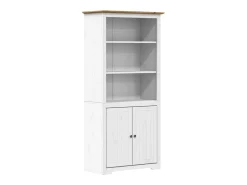 Biblioteca*Estante BODO 82x40x173 cm madeira pinho maciça branco/ PT652511 Castanho