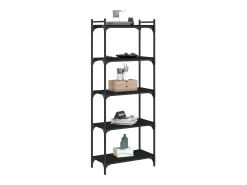 Biblioteca*Estante c/ 5 prateleiras 60x30x154cm derivados de madeira PT859556 Preto